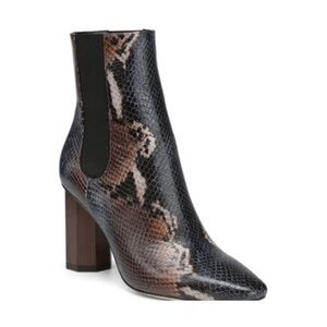 Donald J Pliner Laila Chelsea Leather Snakeskin Print Bootie Women’s Size 8